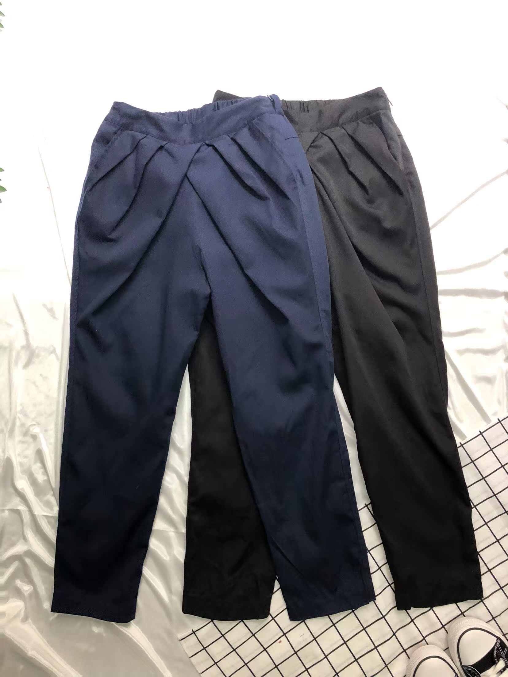 Quần harcose polyester ba chiều mùa thu kiểu Nhật Bản quần đũi nữ