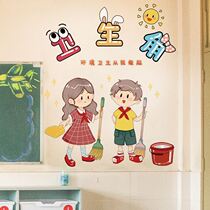 Sanitary corner stickers paper stickers kindergarten primary school classroom layout decorative slogan wall stickers ring create class culture wall