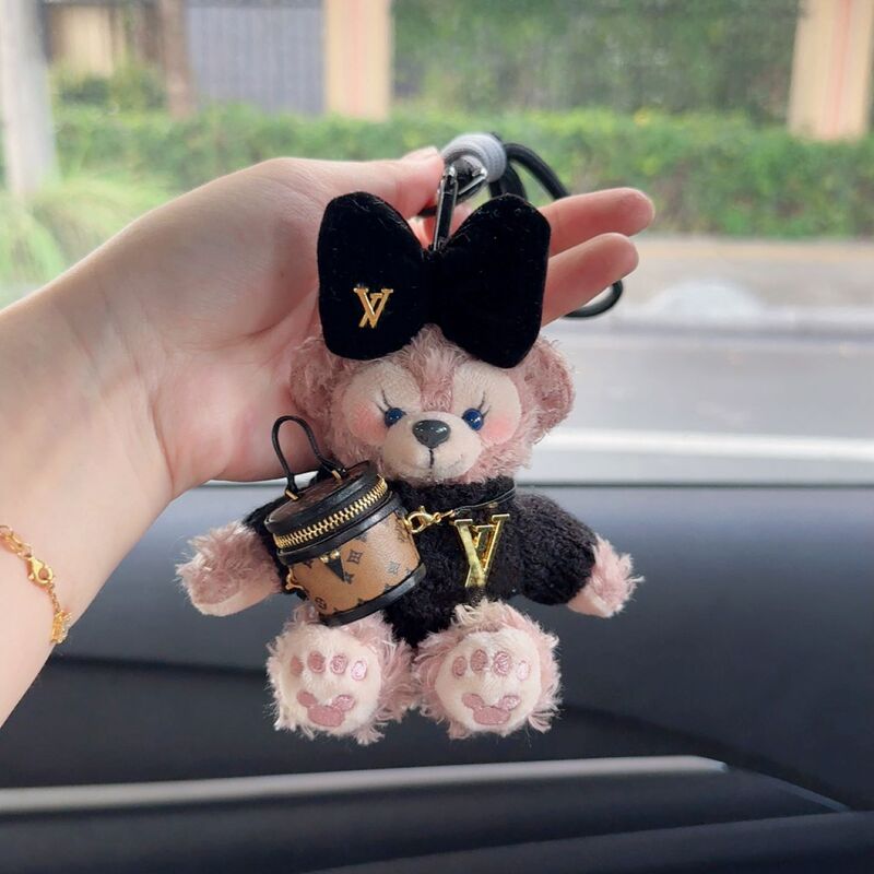 High-End Handmade Rose Shirley Little Rose Bear Bag Pendant Plush Toy Doll Car Keychain Gift