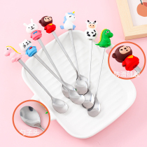 Net Red Creative Stainless Steel Stirring Spoon Cute Coffee Spoon Sweet Spoons Fruit Fork Water Cup Home Lovers Little Spoon