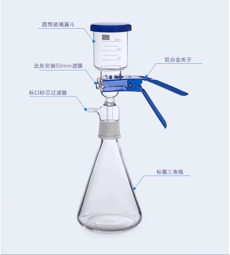 玻璃砂芯过滤装置溶剂过滤器250/500/1000/2000/3000/5000ml抽滤