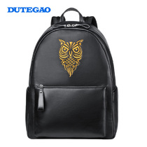 DUTEGAO mens backpack leather backpack Business leisure travel bag top layer cowhide tide brand computer mens bag
