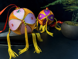 8cm Guangxi Embroidered Ball, a Unique Handmade Ethnic Art Piece, a Love Token for the Third of March Festival