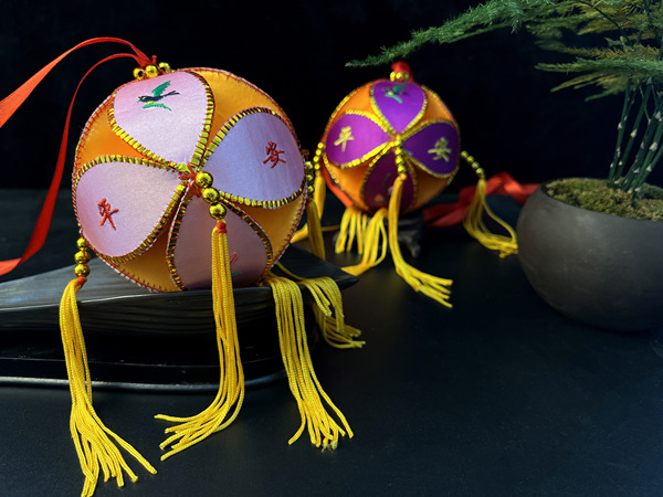 8cm Guangxi Embroidered Ball, a Unique Handmade Ethnic Art Piece, a Love Token for the Third of March Festival