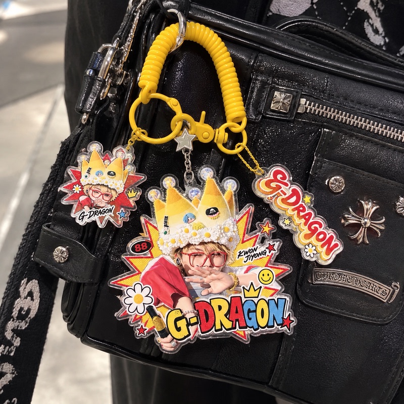 Big Bang G-Dragon New LAOSHU Acrylic Fan Support Interchangeable Backpack Keychain Pendant Material