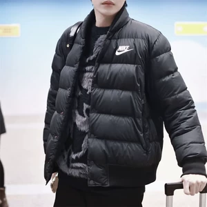 Nike, мужской пуховик, водонепроницаемая бейсбольная форма, бархатная зимняя куртка, утиный пух