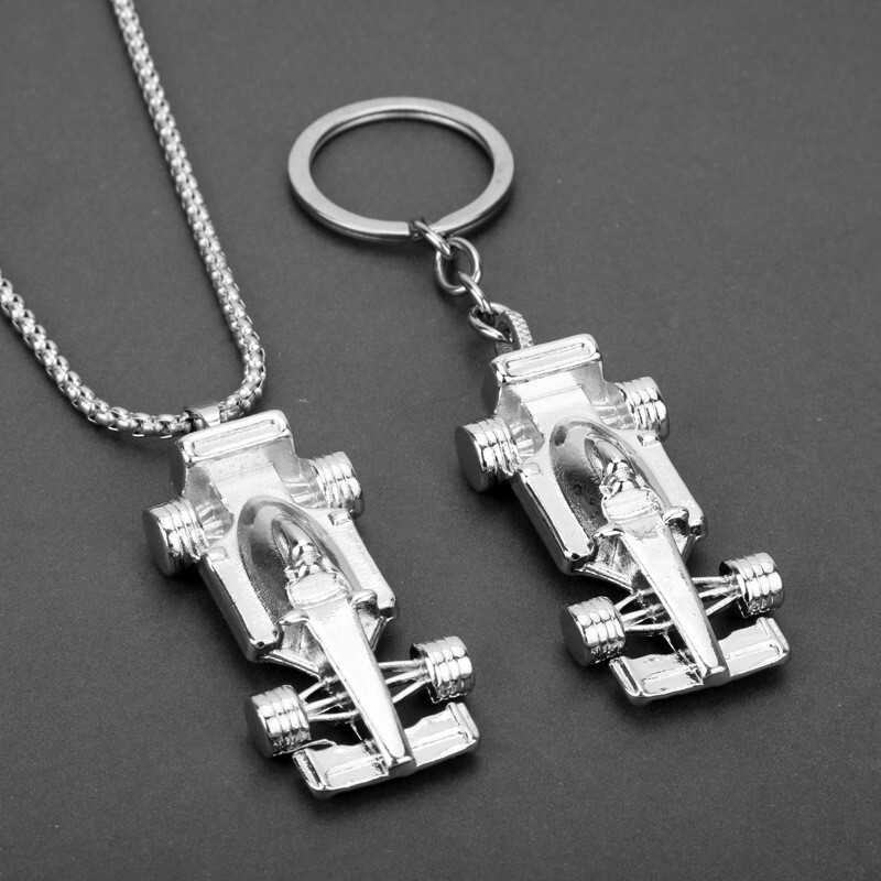 Punk Style F1 Racing Pendant Accessory Metal Mini Formula Racing Car Model Men's Necklace Keychain Punk Style F1 Racing Pendant Accessory Metal Mini Formula Racing Car Model Men's Necklace Keychain