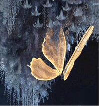 Wedding props wrought iron luminous butterfly pendant ceiling decoration wedding T stage road lead welcome stage decoration decoration