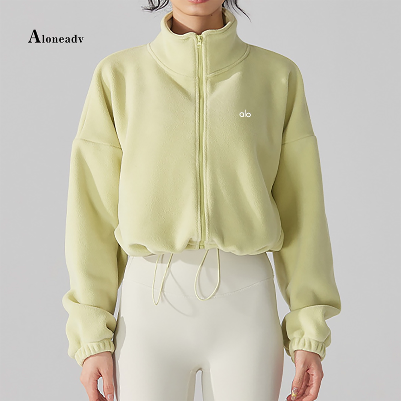 Aloneadv American-Style Winter Yoga Sports Jacket for Women, Stand-Up Collar, Loose Long-Sleeved Fleece-Lined Warm Austrian Fleece Top Aloneadv American-Style Winter Yoga Sports Jacket for Women, Stand-Up Collar, Loose Long-Sleeved Fleece-Lined Warm Austrian Fleece Top