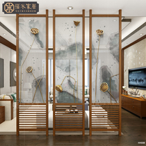 New Chinese partition screen hotel living room entrance solid wood porch decoration simple modern Chinese top partition wall
