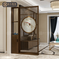 Screen partition living room new Chinese household partition shelf Chinese solid wood porch decoration hollow screen Cabinet