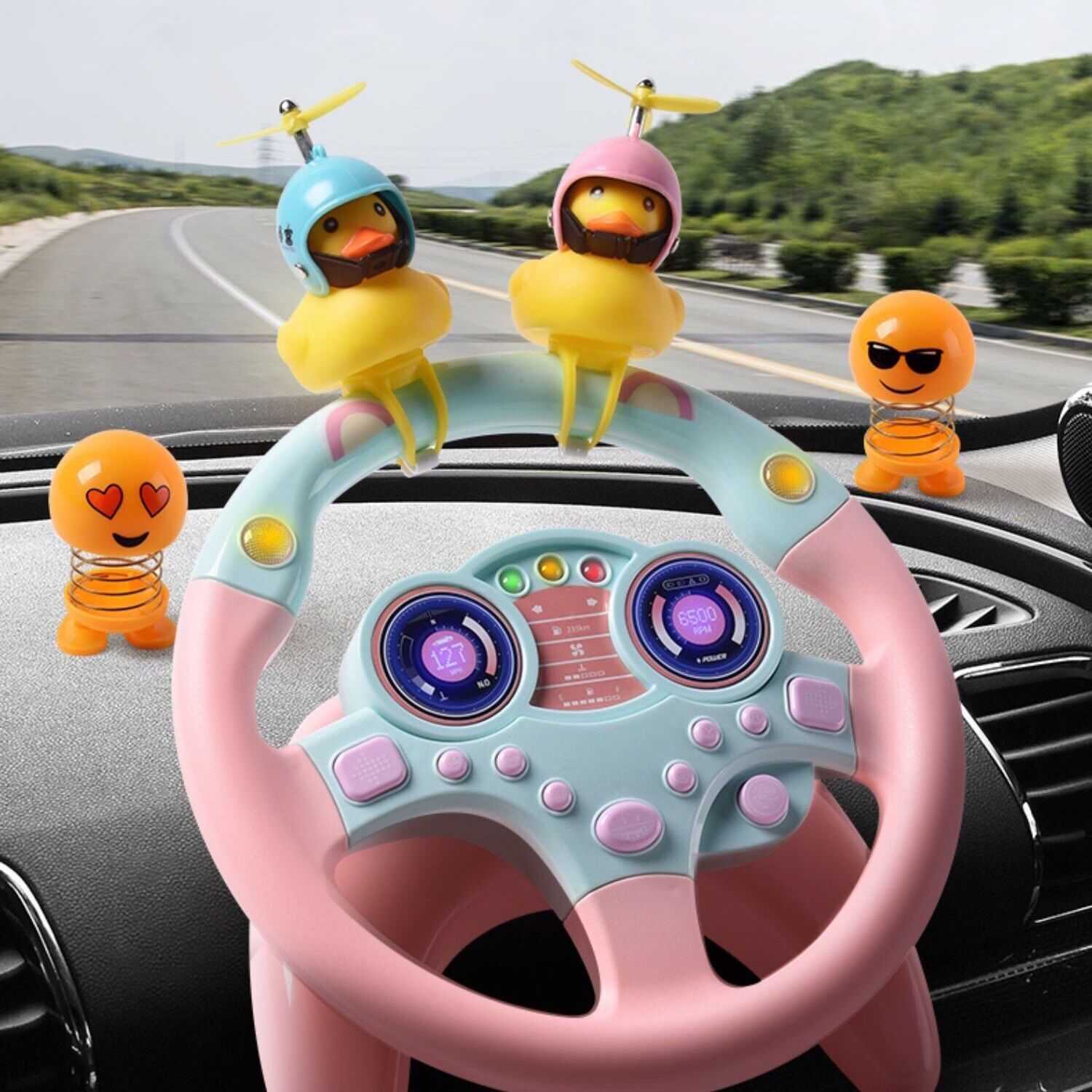 Co-pilot steering wheel children's educational simulation driver simulation fake car steering wheel smart early education toys