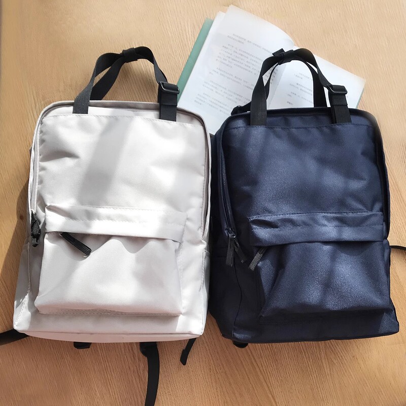 Muji-Style Japanese Canvas Backpack for Men and Women, Simple School Bag, Can Be Carried by Hand, Lightweight A4 Computer Bag, Versatile