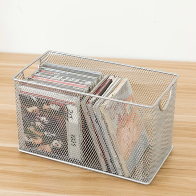 Metal wrought iron CD box storage box DVD disc record home toy organizer can be stacked with large capacity