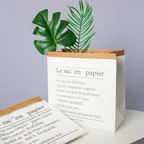 ins style decorative Kraft paper bag Nordic desktop storage bag floral versatile simple clothing finishing bag picnic