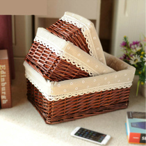 Rattan weaving storage basket basket basket basket basket bath bamboo basket storage rack snacks handmade bamboo basket fruit frame