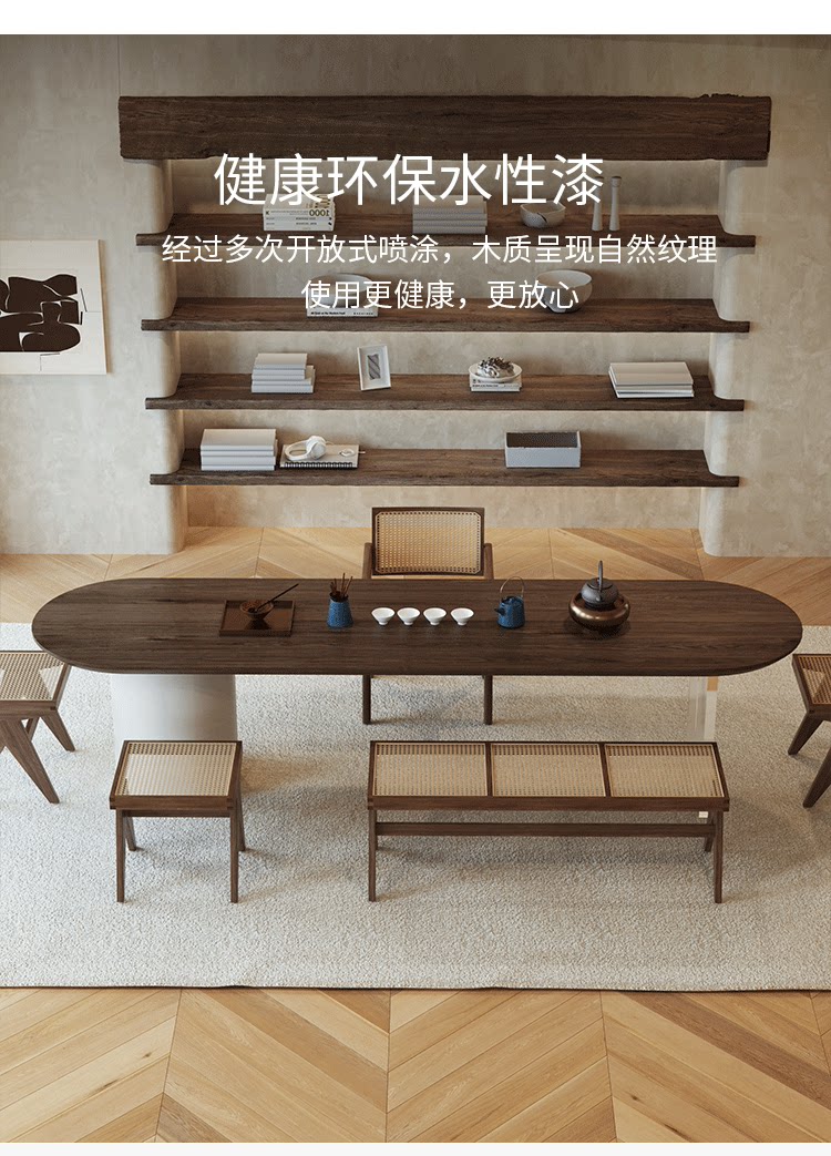 侘寂风实木茶桌轻奢家用客厅功夫茶台办公室茶店大板泡茶桌椅组合-阿里巴巴