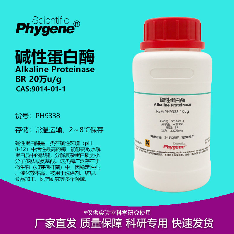 碱性蛋白酶 20万u/g CAS:9014-01-1 科研实验试剂 PH9338 PHYGENE
