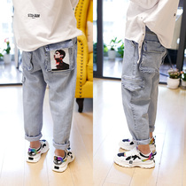 Children Pants Spring Dress New CUHK Childrens Clothing Baby Spring Autumn Long Pants Boy Han Version Tide Tooling Jeans