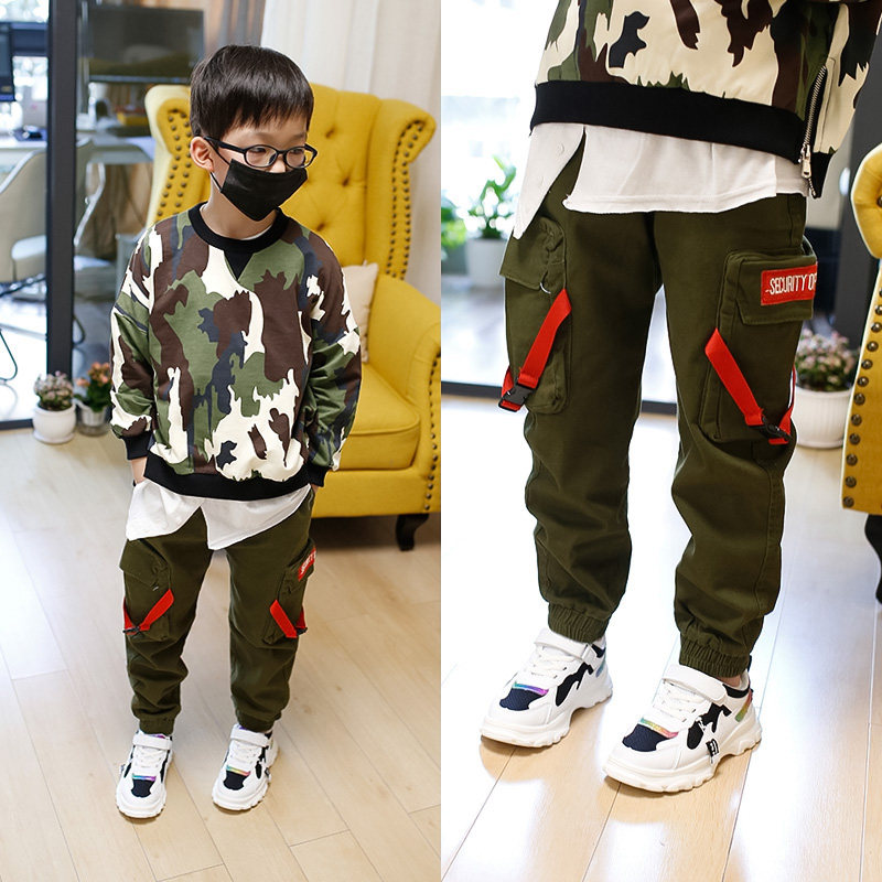 Boys' pants spring new Korean version of the trendy children's clothing boy baby leggings trousers children's casual overalls pants