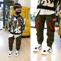 Boy pants spring new Korean version Tide Boy Bottling Boy Baby Bunches Pants Children Casual Workwear Pants