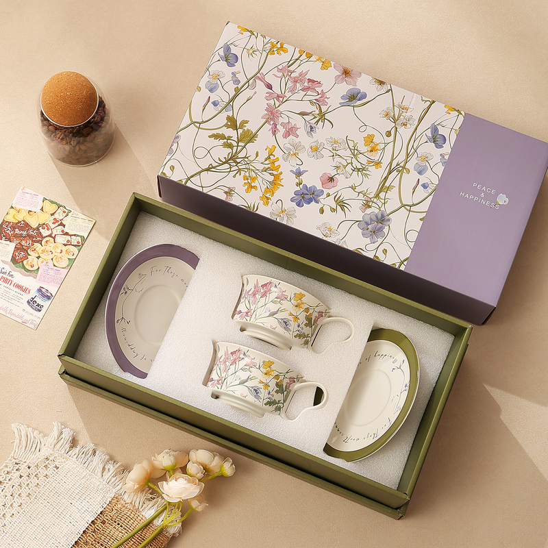 Artistic Coffee Cup, High-End Exquisite Cup, Ceramic Cup and Saucer Set, Couple's Matching Cups, Housewarming Gift, Wedding Gift