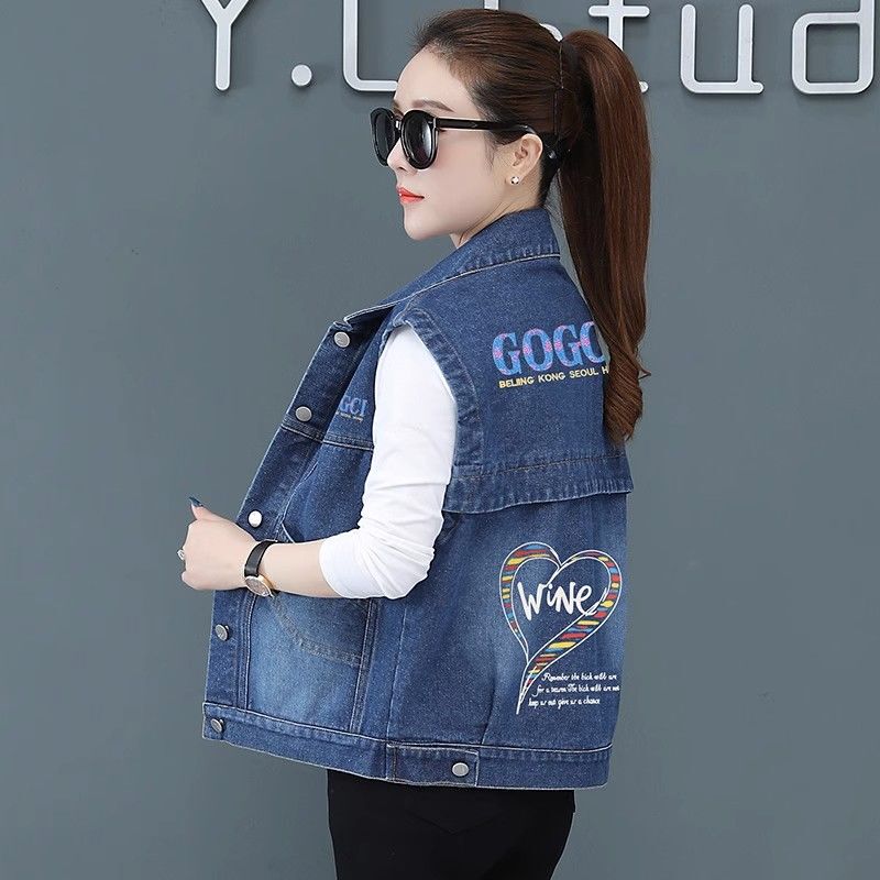Large Pocket Denim Vest for Women, Short Style, 2026 New Fashion Versatile Casual Vest for Petite Women