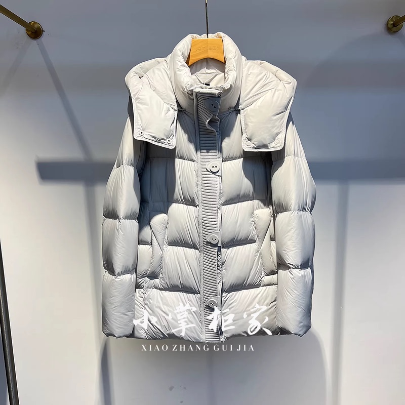 Klls-C5636 Winter Clothing 2025 New Fashion Korean Style Casual Hooded Mid-Length down Jacket Genuine Product from the Store