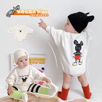 Luca mom Mickey long-sleeved sweater Mens and womens bag fart clothes triangle climbing clothes Autumn new products for infants and young children 3-18 months