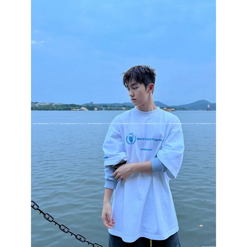 「Shiliang Series」 Vana Ilusion Wtp Eco-Friendly Printed Washed Short-Sleeve T-Shirt for Men and Women, Couple Style Trendy 「Shiliang Series」 Vana Ilusion Wtp Eco-Friendly Printed Washed Short-Sleeve T-Shirt for Men and Women, Couple Style Trendy