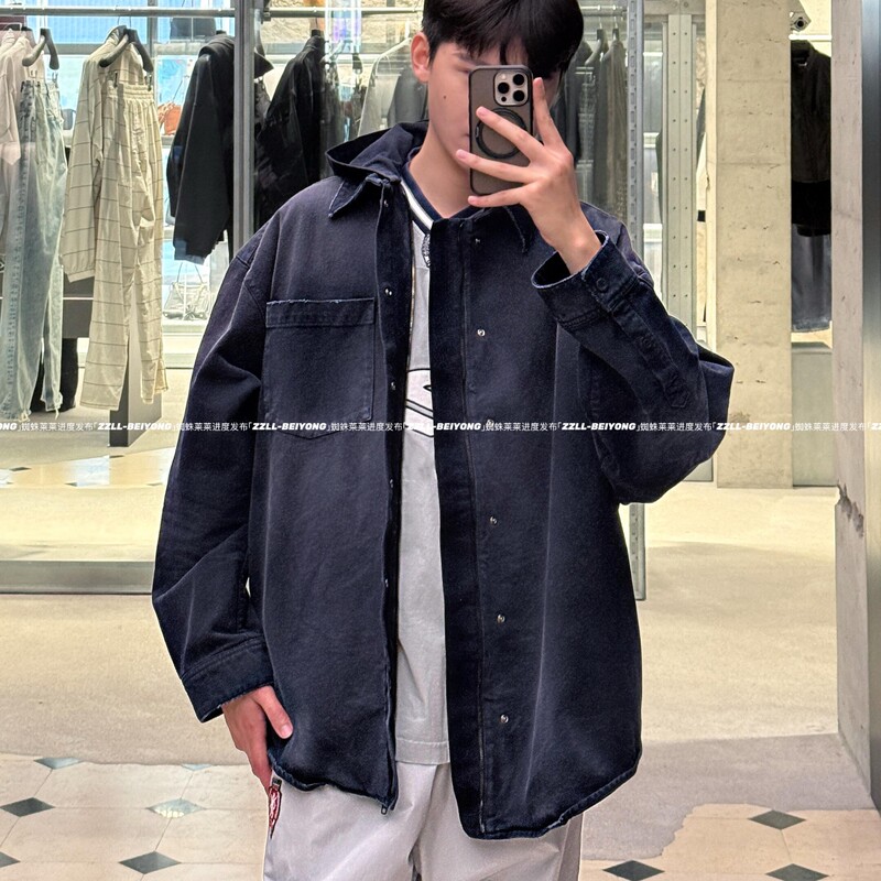 Vana Ilusion Letter Embroidered Denim Washed Vintage Hooded Jacket Trendy