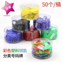 Soft plastic brand hotel number card key chain can be marked key tag classification board barrel