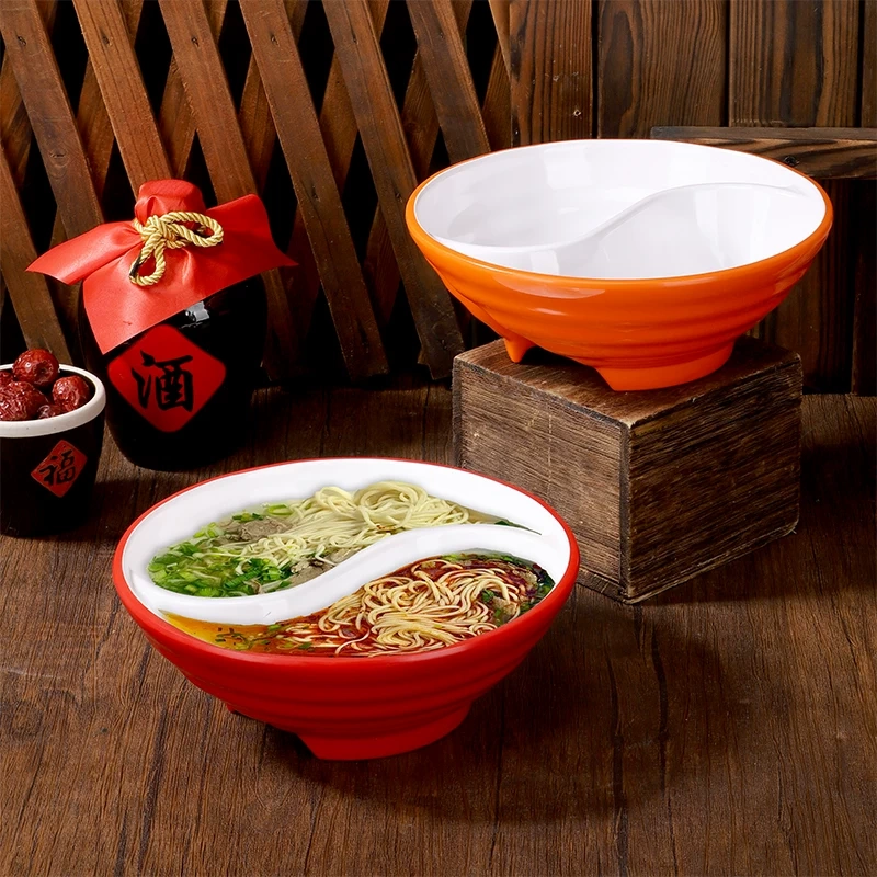 Melamine Imitation Porcelain Mandarin Duck Noodle Bowl, Creative Noodle Shop Special Ramen Bowl, Rice Noodle Bowl, Mandarin Duck Double Bowl, Snail Noodle Bowl, Tableware