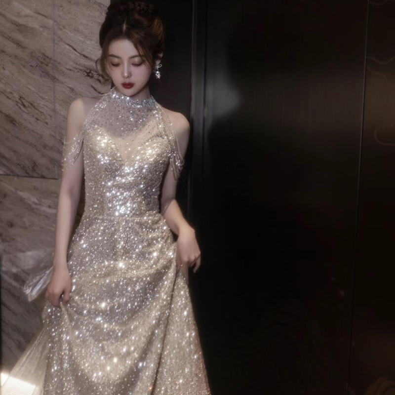 Evening dress, advanced elite skirt, wedding dress, high-quality style, french style Evening dress, advanced elite skirt, wedding dress, high-quality style, french style