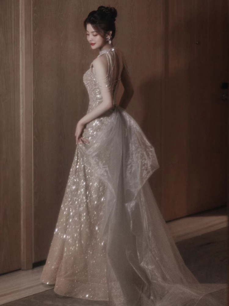 Evening dress, advanced elite skirt, wedding dress, high-quality style, french style Evening dress, advanced elite skirt, wedding dress, high-quality style, french style