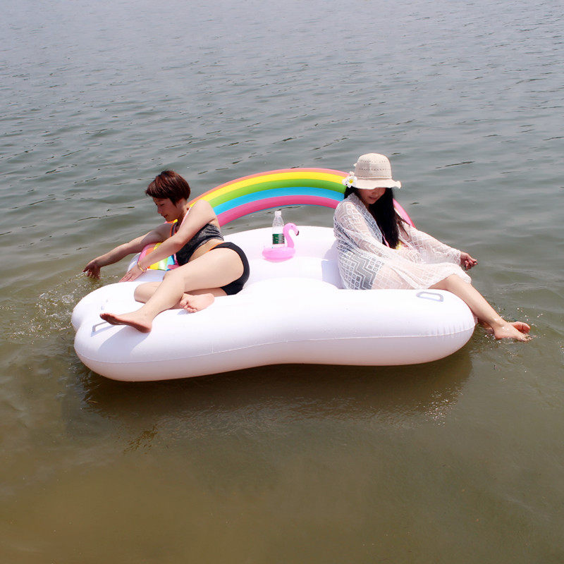 Adult Big Fire Birds Water Filling bed with pineapple swimming ring for riding unicorn floating bed floating and watermelons