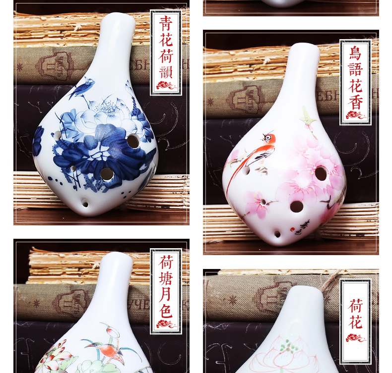 Hướng dẫn cho người mới bắt đầu 6 lỗ Alto C Clay Ocarina Học sinh Nhạc cụ Nhạc cụ Sáu lỗ AC Ocarina Quà tặng cấp hiệu suất - Nhạc cụ dân tộc tấu sáo