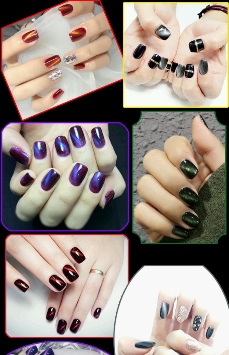 Cat Eye Niêm phong lớp Nail Ba Lan Joker Barbie Cat Eye Liquid Blue Green Gold Silver Purple Red Phot Liệu pháp Cat Eye Cat Thay đổi Nail Ba Lan - Sơn móng tay / Móng tay và móng chân sơn móng tay màu nâu nhạt