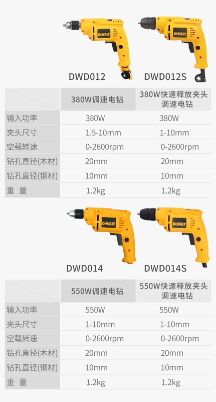 Máy khoan cầm tay Dewei 220V Máy khoan cầm tay nhỏ đa chức năng Máy khoan súng lục cầm tay điện công nghiệp Máy khoan chế biến gỗ DWD012S máy khoan bê tông bosch