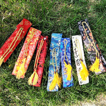 Sword tassel fish pole bag length about 1 3 meters wide 6cm Rod bag fabric plus velvet cotton bag guard Chinese style