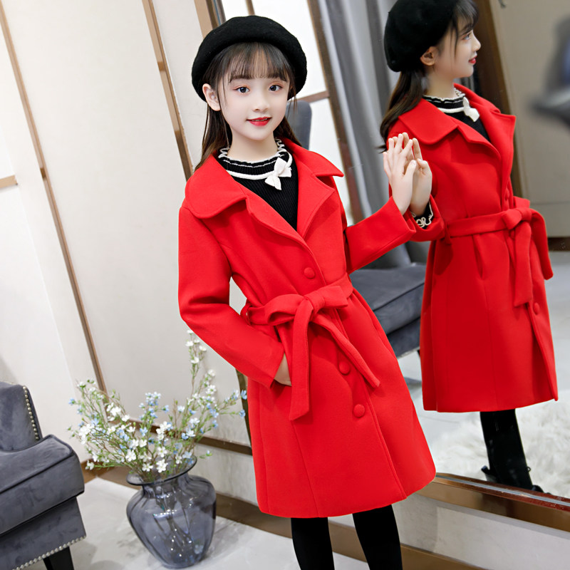 Girls' fur coats autumn winter new medium long version Korean version of the Korean version of the Korean version of the children's cashmere children, what about the big clothes