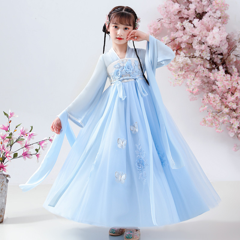 Han Fu Autumn Clothing Girl Gufeng Dress Chinese Style Chinese Style Gufeng Dress Princess Dresses Superfairy dress for children Children's skirts