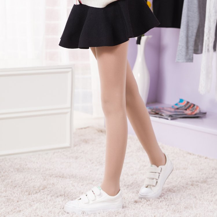 Quần tất trẻ em mùa xuân và mùa thu mô hình cô gái quần lót trắng thân mùa đông Quần legging trẻ em lớn cộng với nhung dày quần tất da