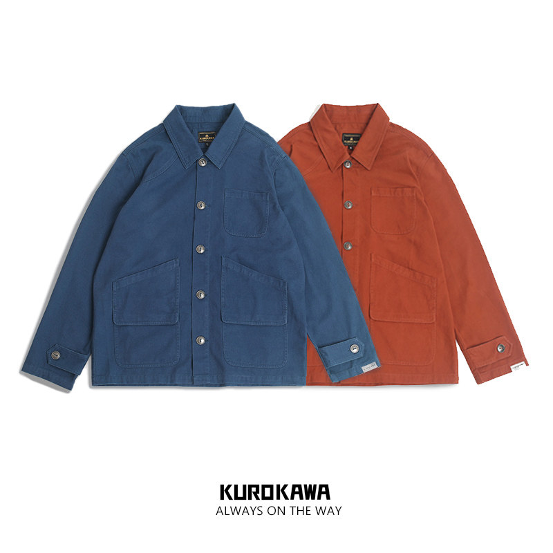 kurokawa复古法式工装夹克  改良法国工作服外套