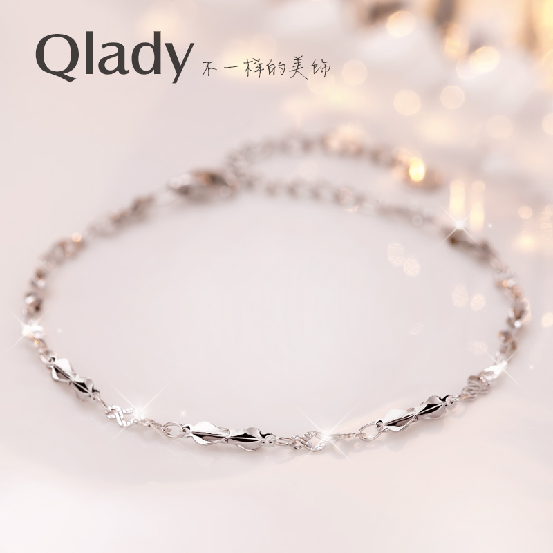 Cold Style Chic Silver Bracelet for Women Sterling Silver K-Style ins Style Simple Stylish Student Forest Style Bestie Couple Pair