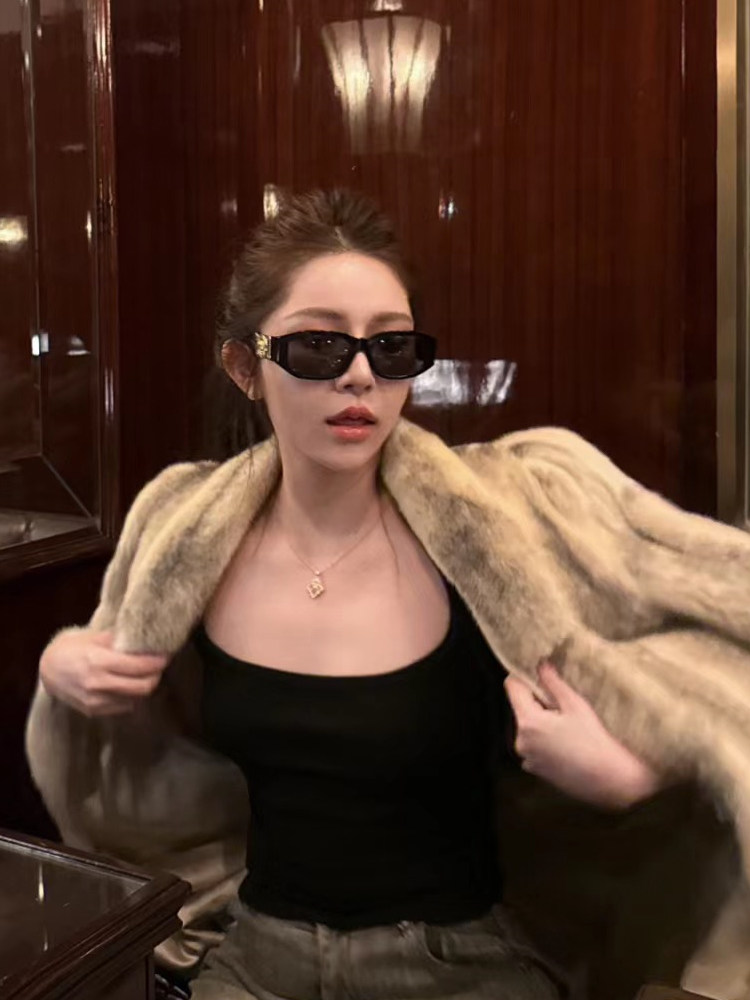 Zhao Lusi Style Retro Sunglasses for Women 2025 New High-End Street Style Sunglasses Uv Protection Sun Protection