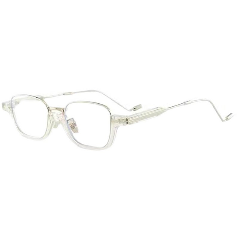 Retro Half-Frame Glasses for Women, Suitable for Prescription Lenses, Natural Look, Blue Light Blocking, Transparent Frames, Trendy for Men with Small Faces