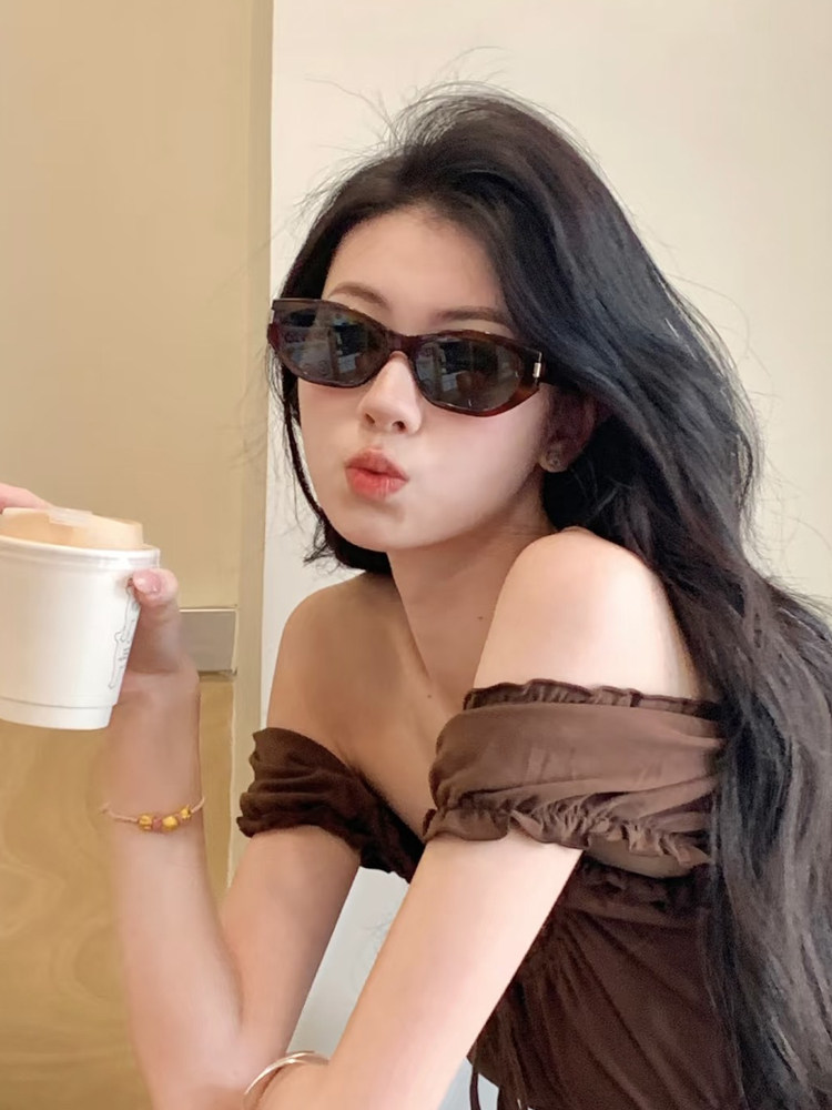 2025 New Retro Cat-Eye Sunglasses for Women, High-End Trendy Hot Girl Vacation Polarized Sunglasses, Round Face Slimming