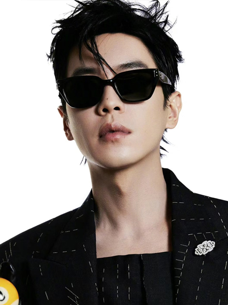 Zhang Ruoyun's Same Style Gm Sunglasses for Men, 2025 New Model, Uv Protection, Square, Cool Cat-Eye Sunglasses with a High-End Feel