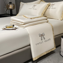 Summer ice silk air conditioning by light lavish embroidered summer cool by washed real silk four pieces of summer quilt with machine washable bed linen